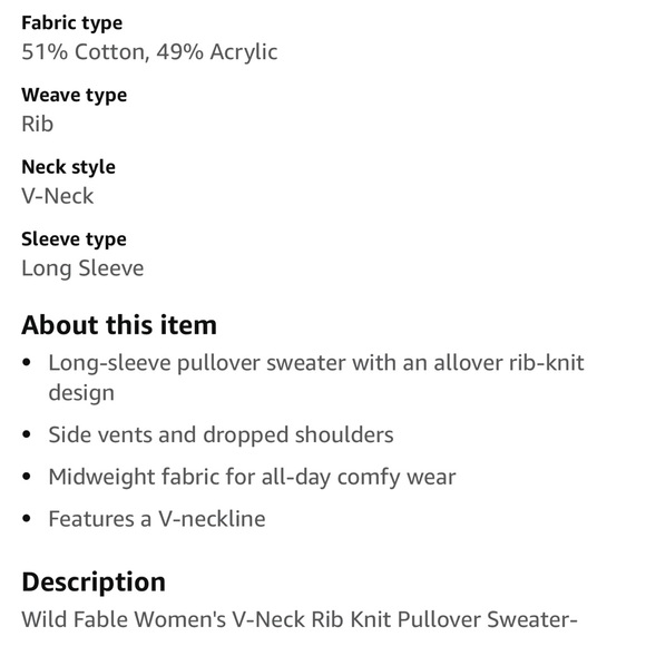 V-Neck Rib Knit Sweater - Picture 8 of 8